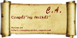 Czagány Anikó névjegykártya